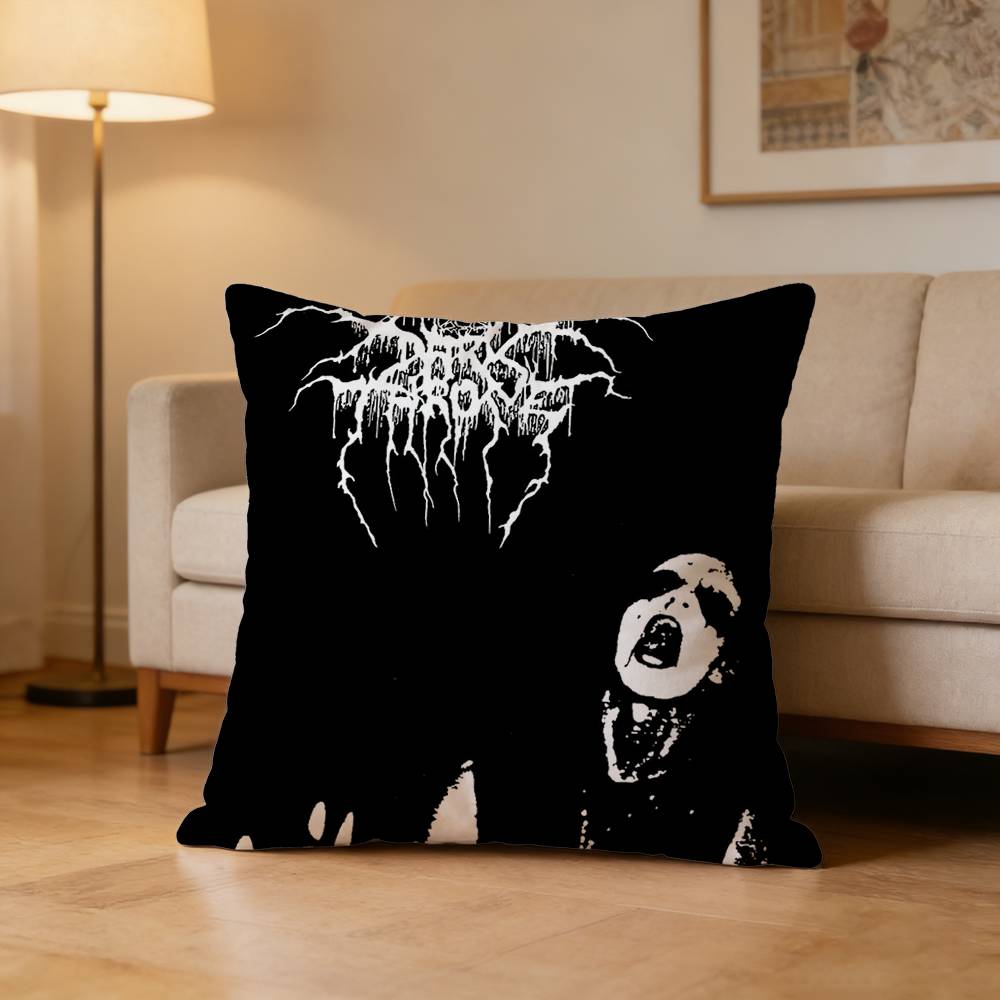 D-Darkthrone Mayhem Band Pillow Case Pattern Printed Pillowcase For Living Room Sofa Cushion Cover
