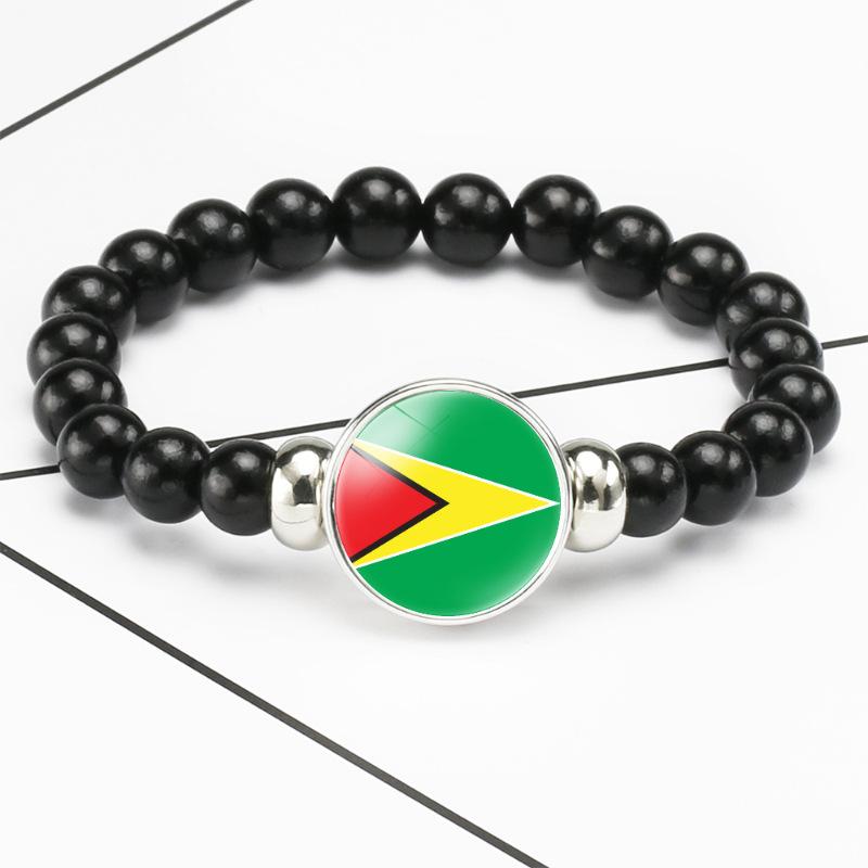 287 Länder Nationalflagge Druckknopf Elastisches Band Perlen Länderflagge Unabhängigkeitstag Perlen Schmuck Perlenarmband