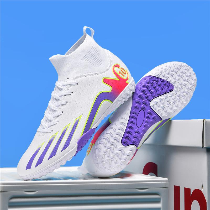 New high-top football shoes 2024 Messi youth children TF broken nails long nails student competition training shoes men and women