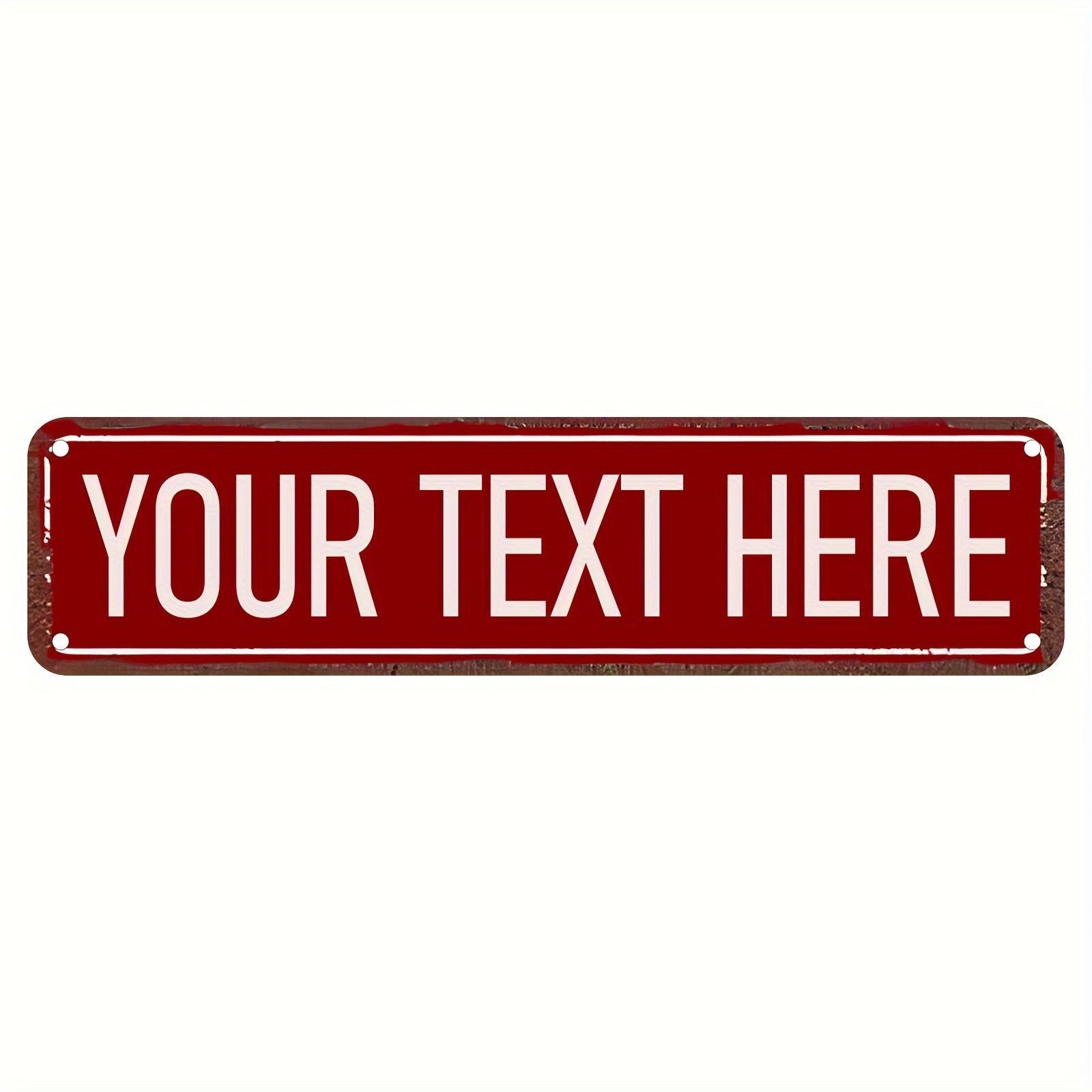 

Custom 4x16 Inch Metal Sign Personalized Street Name Plate Indoor Outdoor Wall Art червоний