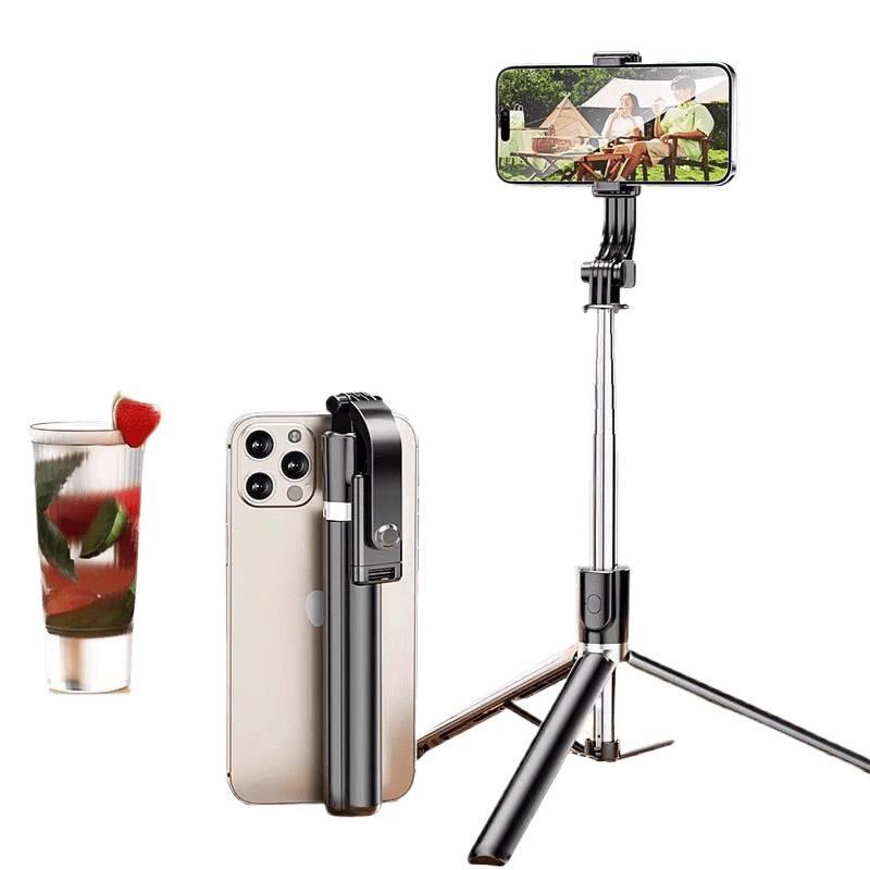 Portable Bluetooth Selfie Stick & Tripod with Remote Control - Foldable and Floor-standing