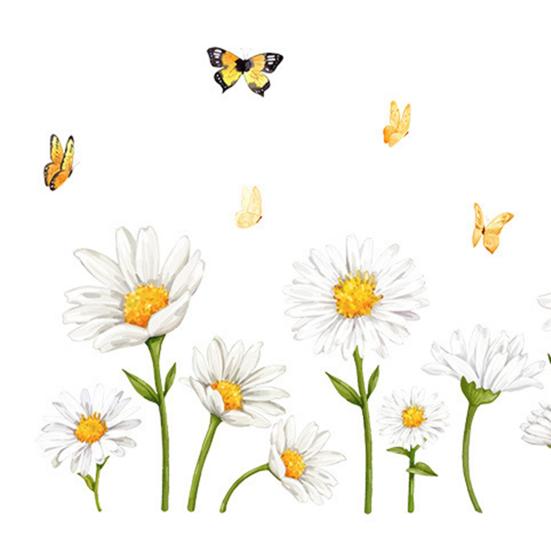 Flori Sălbatice de Primăvară Autocolant Static pentru Geamuri Flori de Grădină Fluturi Decalcomanii pentru Geamuri Sticker Static Reutilizabil pentru Uși de Sticlă Ferestre