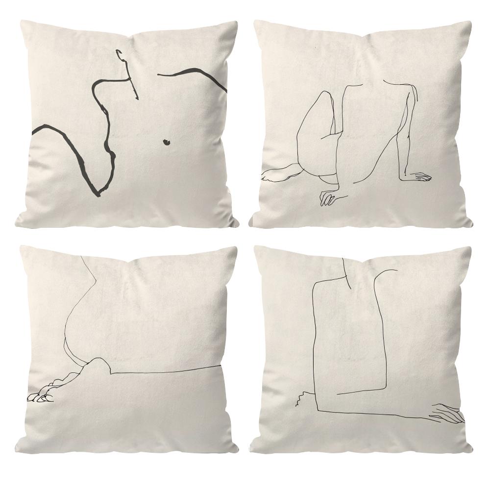 Sekizli Örnek Çizgili Vücut Anime Karikatür Yastık Kılıfı Desenli Yastık Kılıfı Oturma Odası Kanepe Yastık Kılıfı ve Yatak Odası Dekorasyonu İçin