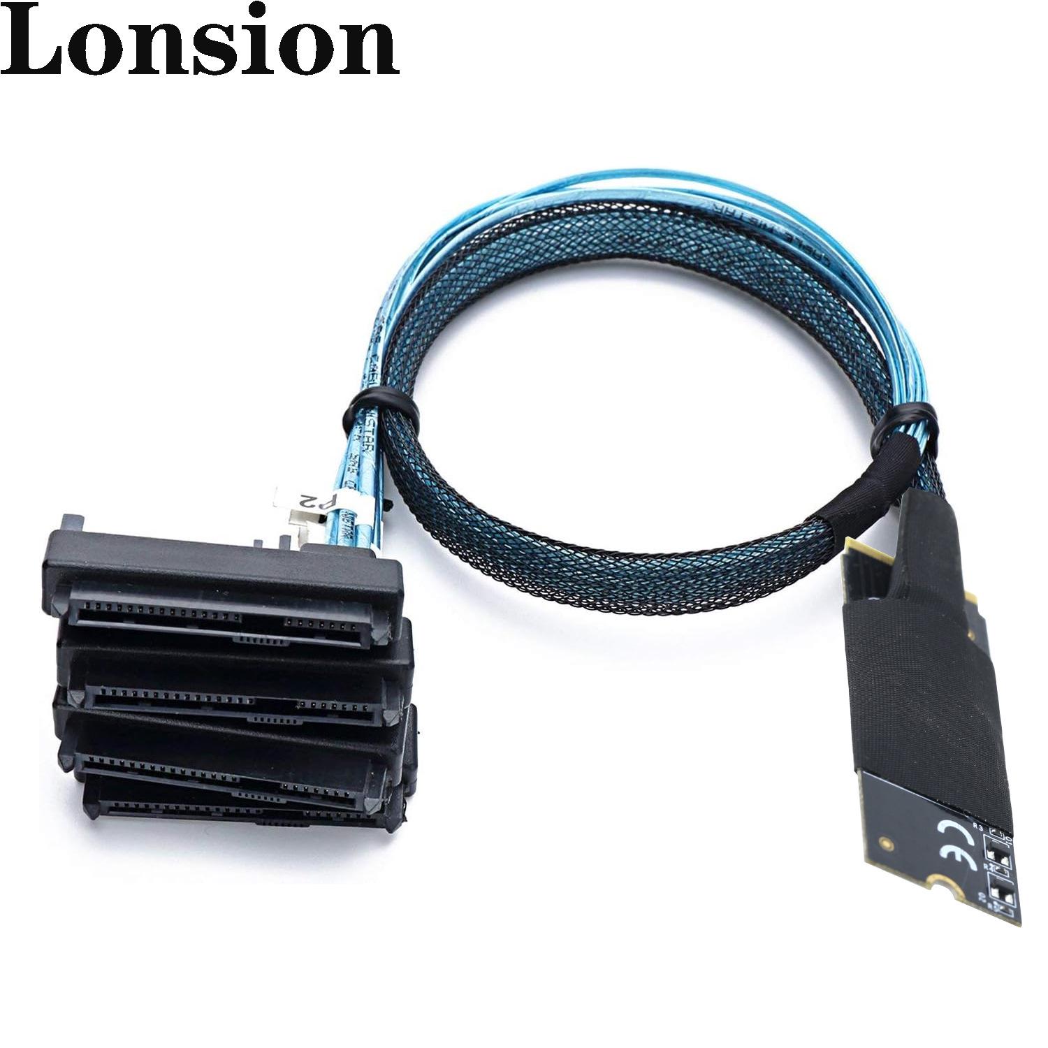 

M.2 SFF-8643 to 4x SAS8482 Plug-and-Play Server High-Speed Conversion Cable 0.5m