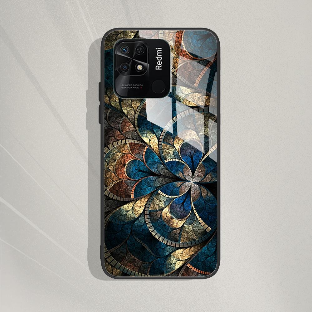 For Xiaomi Redmi 10C Case For Redmi 10C 2022 Cover Marble Painted Tempered Glass Case Fundas For Redmi 10c redmi10C Bumper Coque