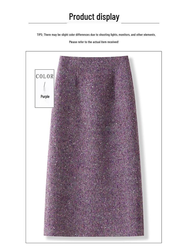 Chic Korean Style Elastic A-line High-Waisted Skirt for Women - 2025 Autumn/Winter Collection