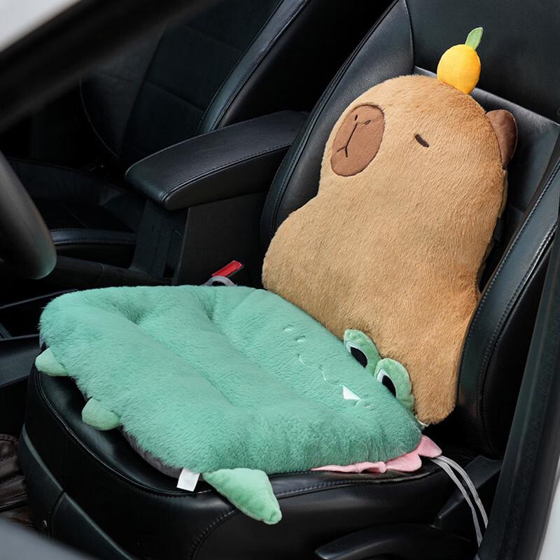 

Capybara & Alligator Plush Car Seat Cushion 85cm