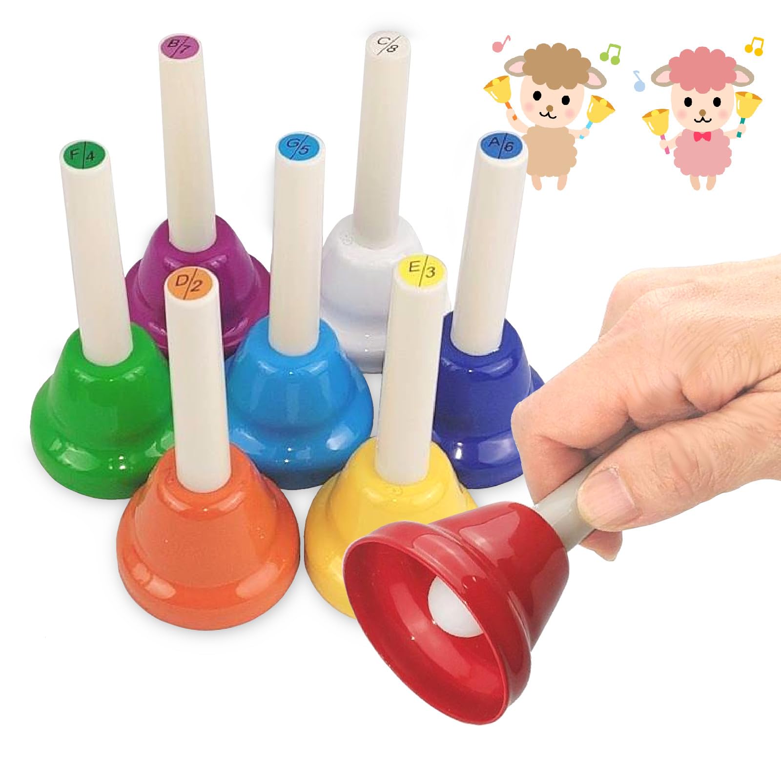 

VICHE CATT Musical Bells, Hand Bells, 8 Notes, Musical Instrument, Bell Toy, Percussion Instrument (Small Size)