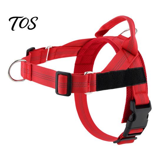 Ergonomic Pressure Relief Dog Harness No Pull Harness, Adjustable Nylon Vest with Handle, Breathable Dash-proof Control for Hiking Padded Medium Large