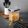 21.3 Cup Clear Ribbed Plastic Airtight Pantry Storage Container Stackable Food Organizer Dry Goods Cereal Pasta Rice Snacks
