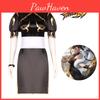 Street Fighter Clothing Chun-li Cosplay Costume Polyester Fabric Blue/brown Set