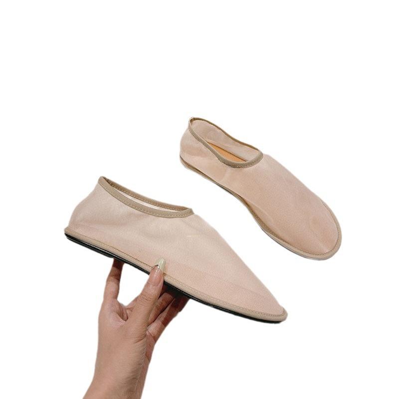 Transparent mesh sandals casual and comfortable flat shoes women's feet breathable hollow fishing net single shoes