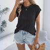 Women's Color Cable Knit Casual Loose Sleeve Sweater Top