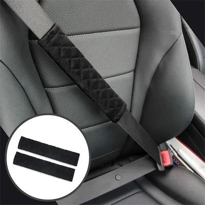 Car Seat Belt Pads Cover, 2PCS Extra Length Seat Belt Shoulder Strap Covers,protect Your Neck and Shouldes (Black)