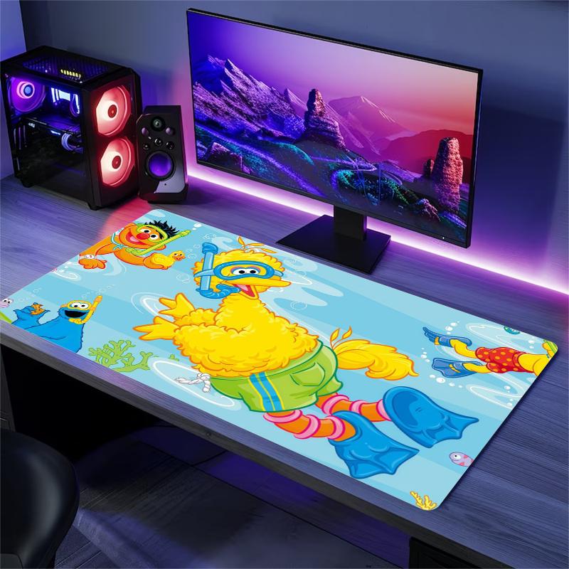 Sesame Street Print Cushion Non-slip Laptop Tablet Big Mousepad XXL Mat Mini PC Playmat With Lock edge
