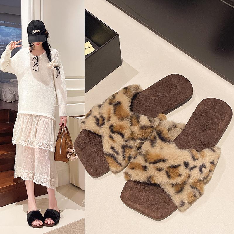 

Зимние новые туфли Мао Мао повседневные плоские теплые тапочки женская обувь модная плоская повседневная женская обувь 40 цветной печати леопарда