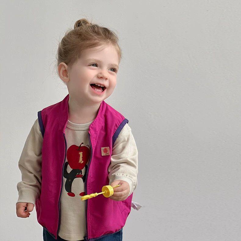 Girls Stylish Spring Vest 2026: Kids Casual Baby Gilet for Spring/Autumn. 120cm