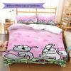 Simon's Cat Pattern Bedding,Quilt Set Quilt Cover Pillowcase Home Birthday Gift (1 * Duvet Cover + 2 * Pillowcase, Without Core)