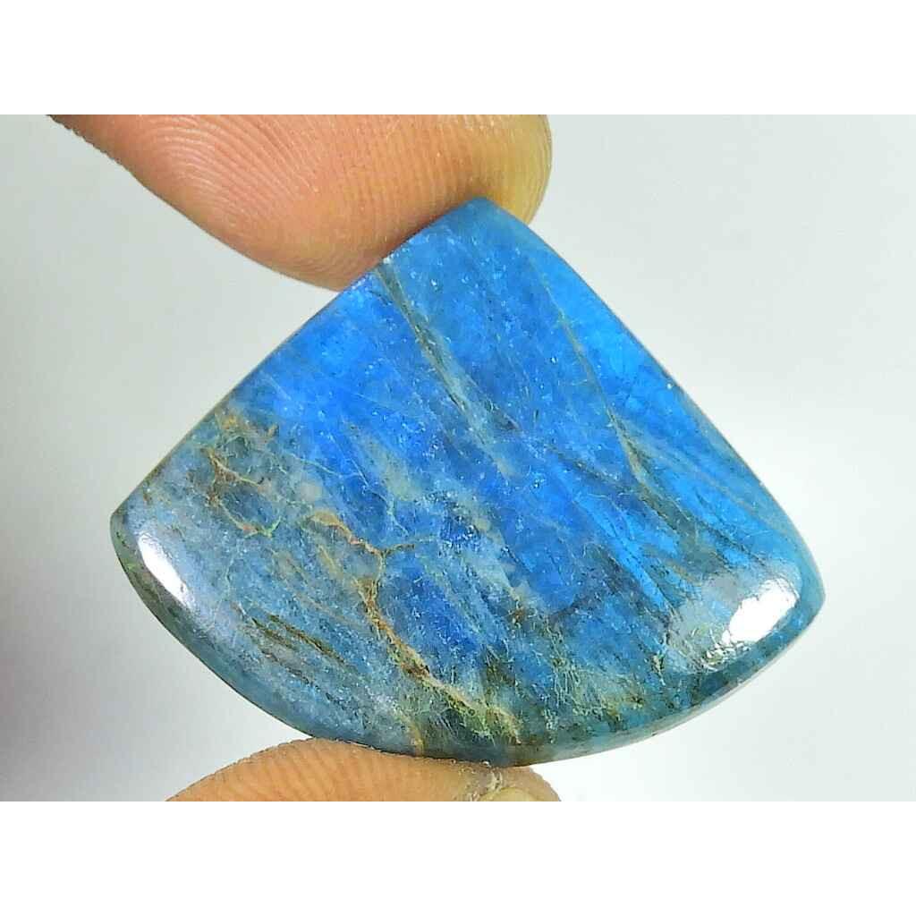 

42Cts Genuine Neon Blue Apatite Pear Crystal Cabochon Loose Gemstone 28X34MM SK-2103