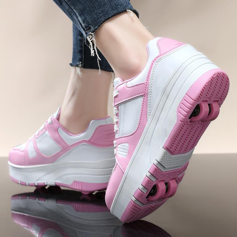

Runaway shoes four-wheel children s wheel roller skates men s and women s detachable version of shoes with wheels in stock 40