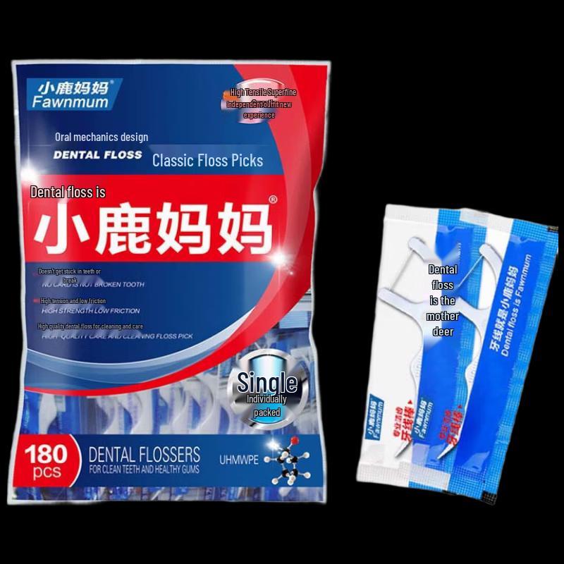 Xiaolu Mama Disposable Dental Floss Picks, 180 Count (10-Pack)