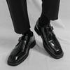 Men's casual leather shoes Fashion luxury designer styles 38-46 Party or Business Plus size suit shoes Black Young Versatile