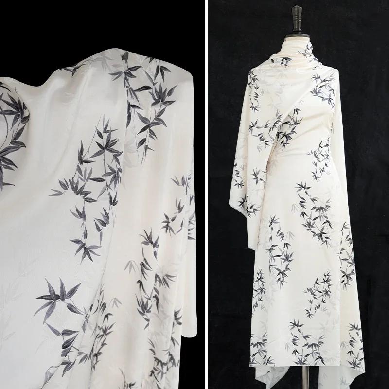 

100x150 см набивная жаккардовая ткань, имитирующая уксусную кислоту, устойчивая к морщинам, провисающая одежда, дизайнерские ткани для шитья 100x150cm белый