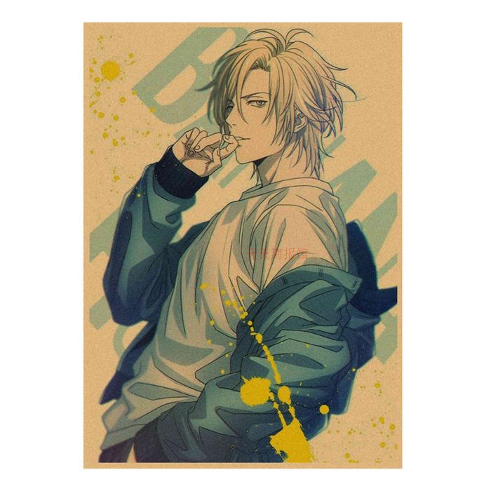 Retro Banana Fish Anime Kraftpapier Poster Wandkunst Wandbild