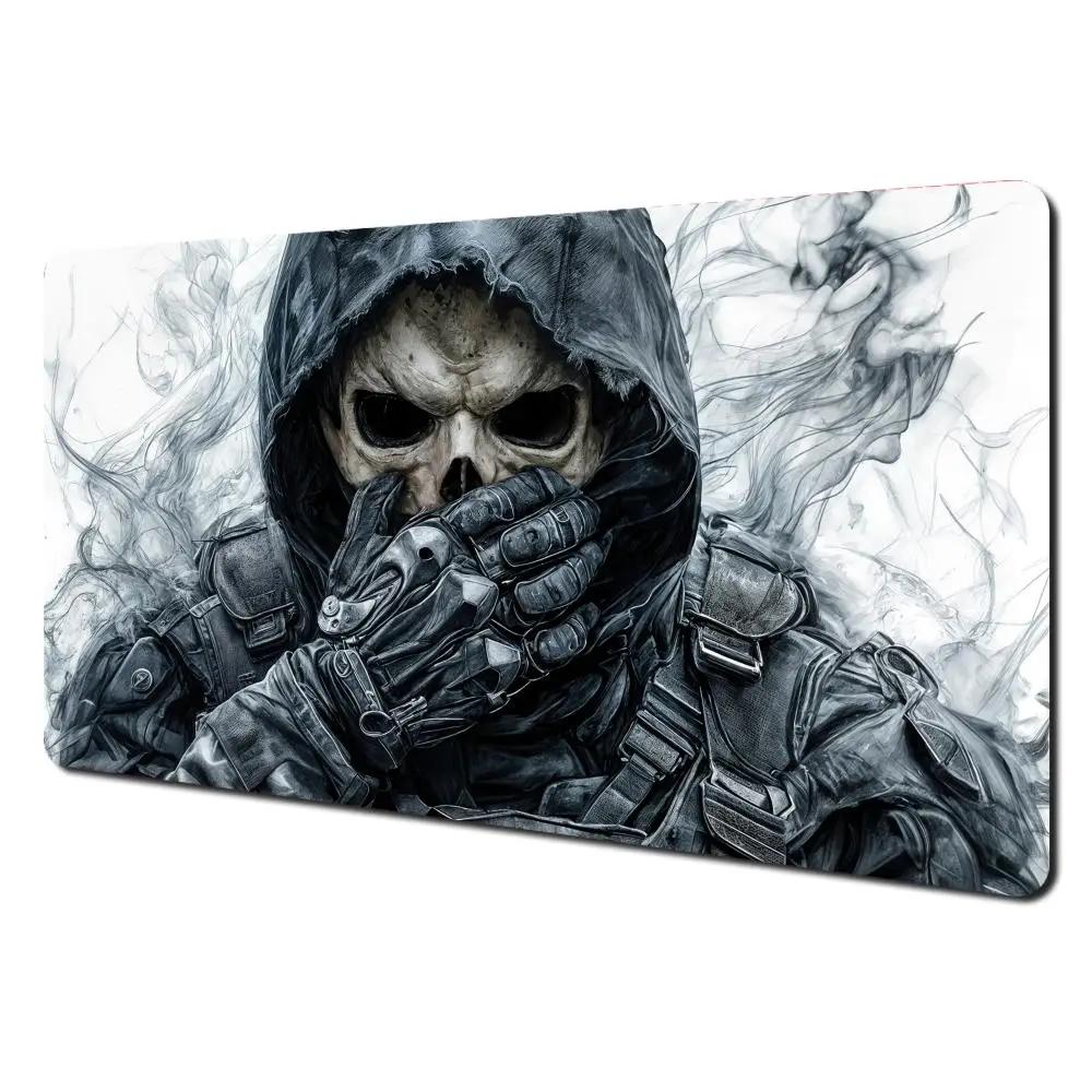 Horror Death God Illustration Mouse Pad Desk Mat Stitched Edge NonSlip Durable pad for computer mouse Gaming pads tapis sour