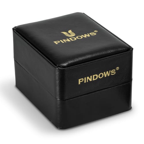 PINDOWS Men's Diamond Business Dress Analog Quartz Watch, Luxury Waterproof Luminous Date Display, Two-Tone Stainless Steel Band, Classic Fashion Men'