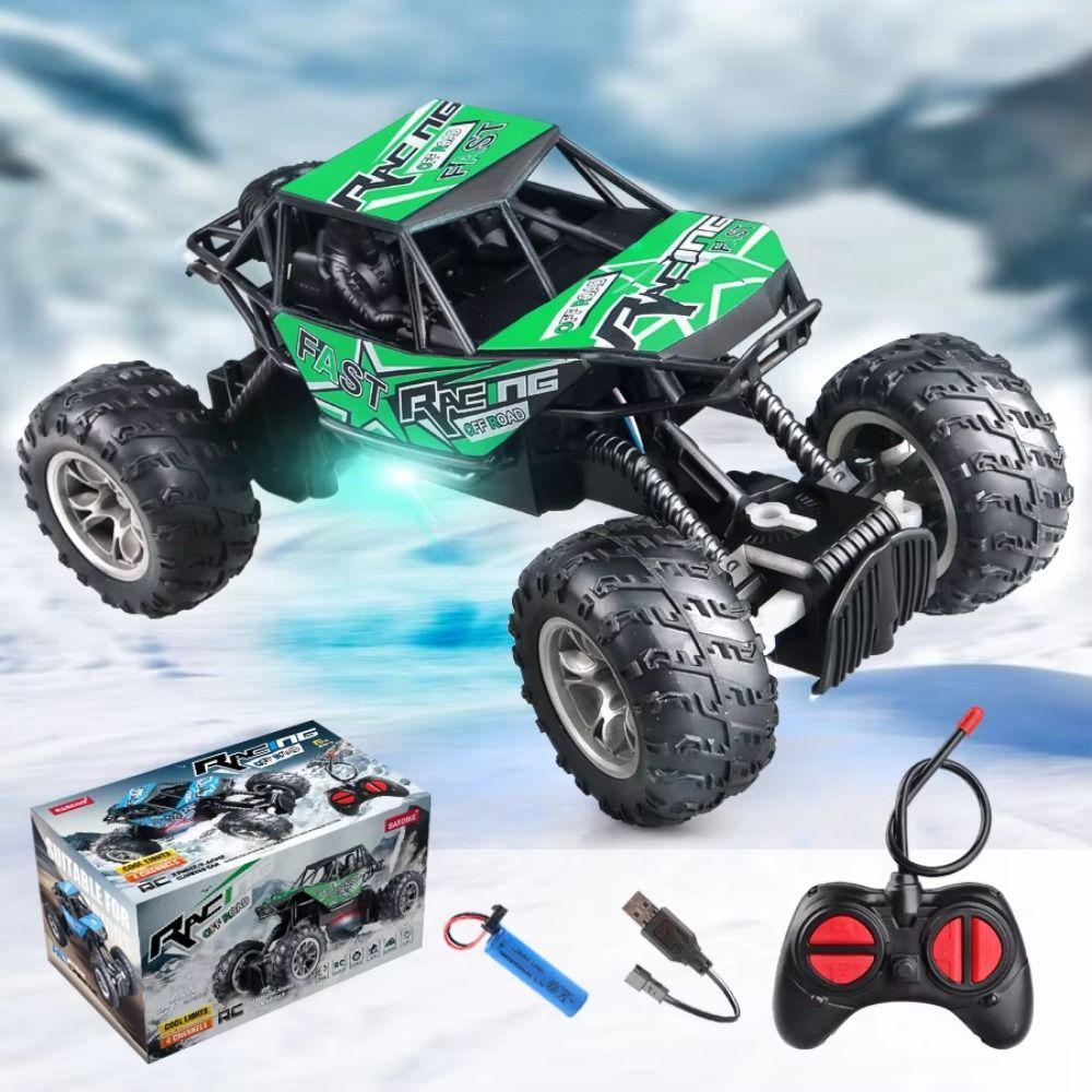 With Lights Remote Control Off-Road Vehicle Rubber Wheels Off-Road Toy Car Boys Toys