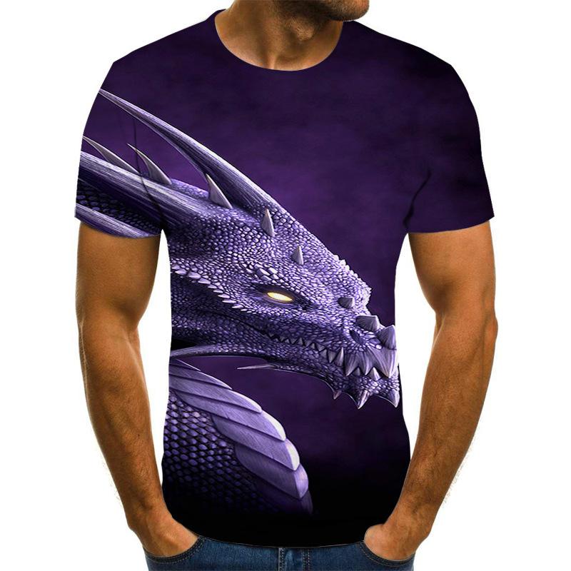 

Летняя футболка, новая модная повседневная мужская футболка с 3D-принтом Golden Dragon, свободная мужская футболка с короткими рукавами, большой размер S