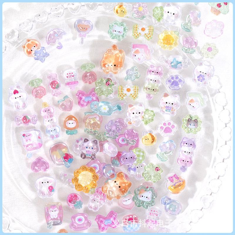 Popular 3D Animal Cartoon Crystal Stickers for Kids' Phone Cases