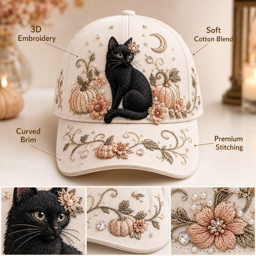 3D Embroidery Halloween Baseball Cap Cotton Material Baseball Hat Party Wear