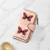 Jeweled Heart and Butterfly Print Long Wallet Multifunctional Portable Coin Purse With Clasp Large Capacity Clutch Bag Perfect For Daily Commuting
