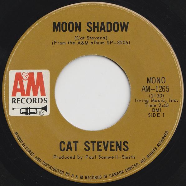 

7inch Record CAT STEVENS Moon Shadow AM1265 AM Records 1971 Canada Rock Used