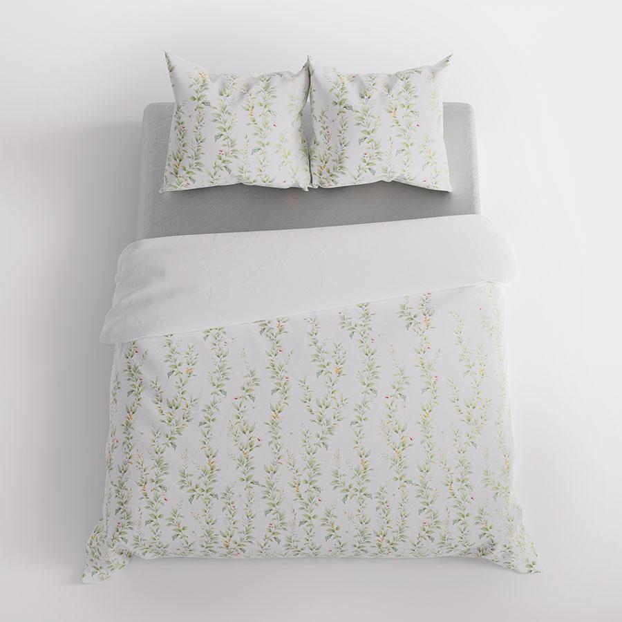 RIMA bedding set 220x200 cm - satin cotton, delicate floral pattern
