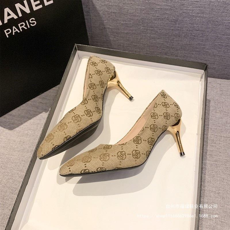 2025 Autumn New High Heels Women's Fashion Temperament European and American Style Pointed Shoes Children's Thin Heels Women's Shoes Single Shoes Wome
