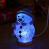 Uonlytech Christmas Snowman Night Ligh, LED Light USB Night Light Mini Glowing Snowman Desktop Ornaments for Home Bedroom Christmas