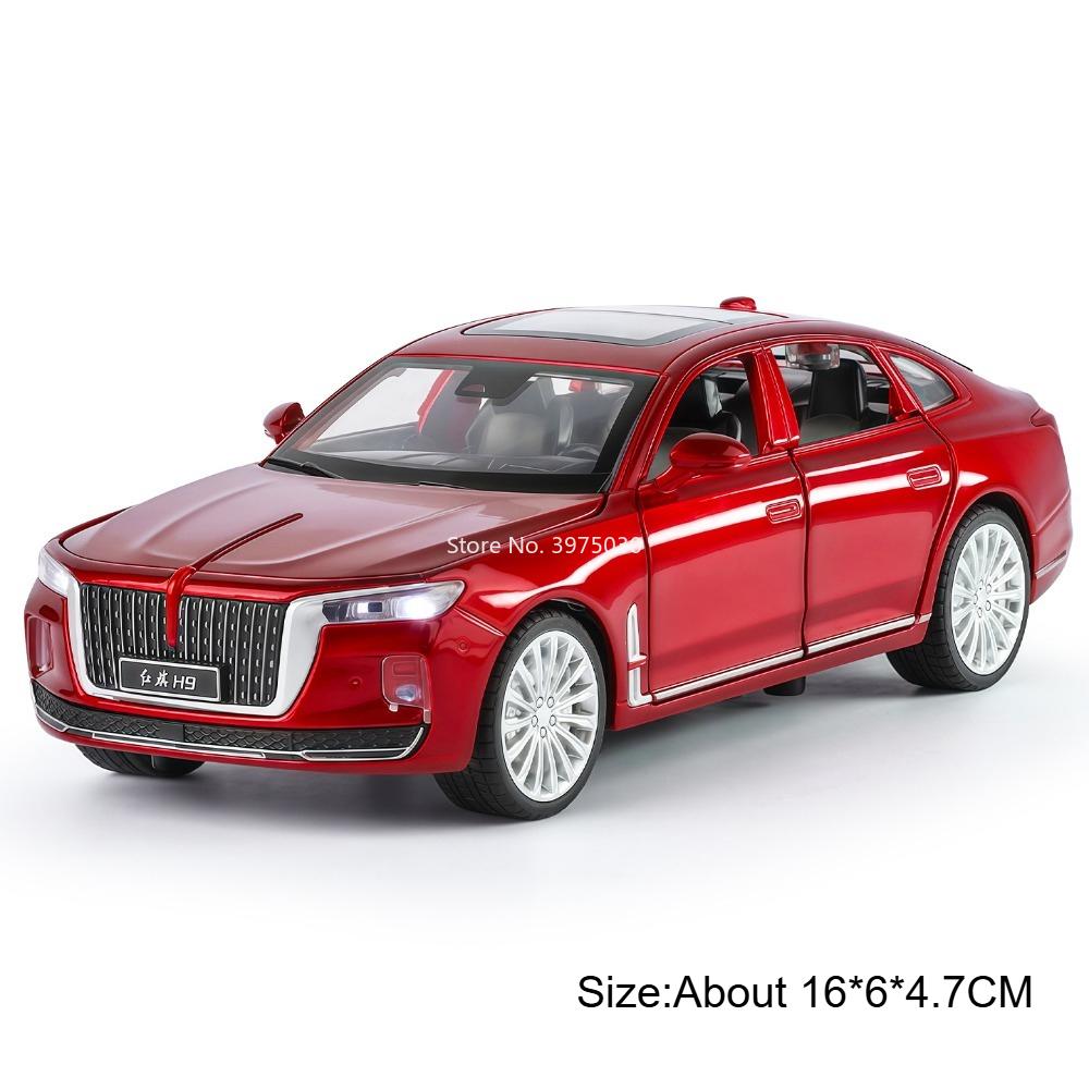 1:32 HONGQI H9 Leading Ideal L9 Toy Models Cars Alloy Light Sound Miniature Vehicles 6 Doors Opened Car Boys Educational Toys