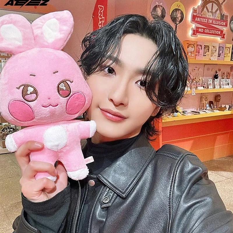 Kpop ATEEZ Seonghwa Hongjoong Plush Figures Cartoon Yunho Yeosang San Mingi Wooyoung Jongho 10/30CM Fans Collections Gifts