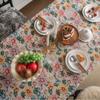 French Retro Colored Flower Table Cloth Tablecloth Rustic Washable Jacquard Rectangular Table Cover For Home Tabletop Decor
