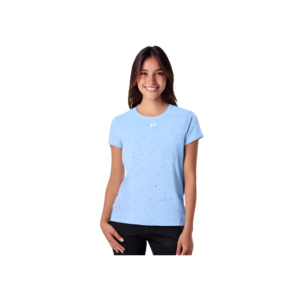 Under Armour Vanish Seamless Solid Loose Short Sleeve T-Shirt Women Tops Sky-Blue 1384406-465