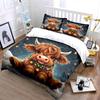Cute Highland Cow Wearing A Christmas Wreath Printed Duvet Cover Set1 Duvet Cover+2 Pillowcasemulti Size Bedroom Bedding Decor