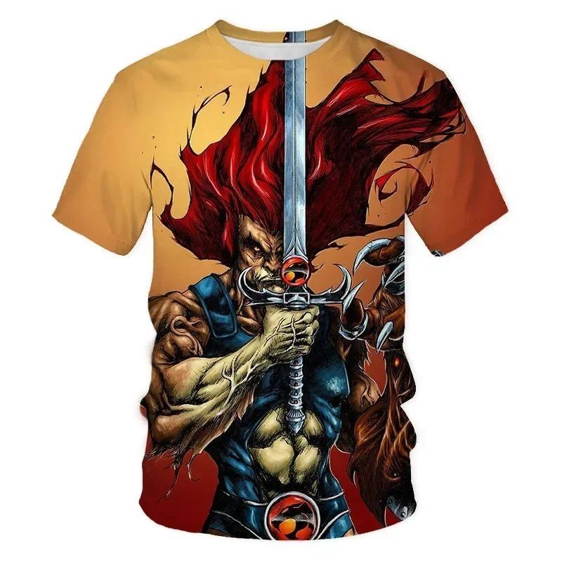 Men's Harajuku style cartoon 3D T-shirt summer new street short sleeved animated theme 3D printed pattern
