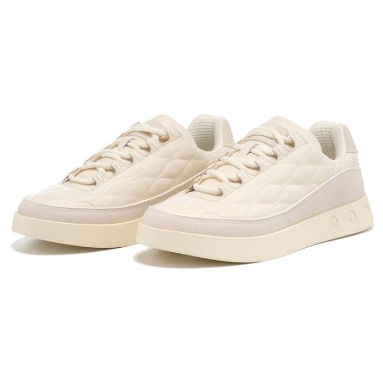 Li-Ning 1990 Classic Series Comfortable Lightweight Breathable Low-Top Skate Shoes Men Sneakers Off-White ALHT073-2