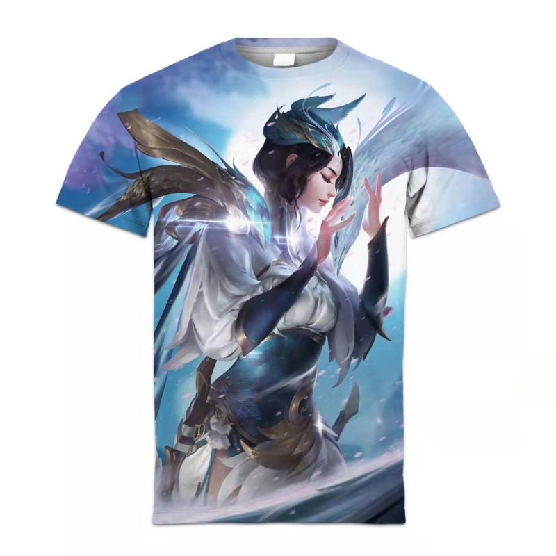 Summer King of Glory Game Clothes Men's Short Sleeved T-shirt for Middle School Students 3D Digital Printed T-shirts Top