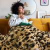 HOMORE Fluffy Leopard Blanket, Plush Cheetah Print Throw Blankets Soft Faux Fur Bed Throw for Decorative Couch Chair Sofa, Washable and Lightweight,