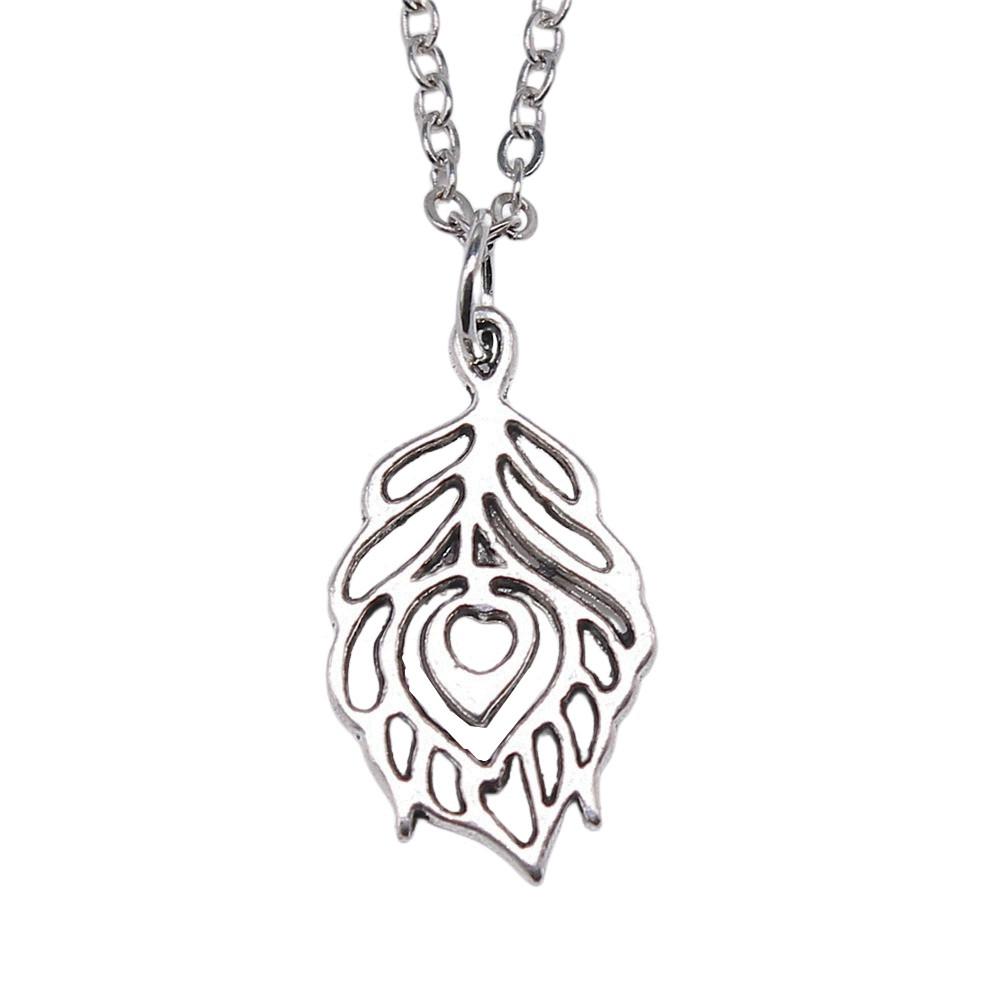 Ornate Angel With Heart Pendant Necklace Spiritual Faith Jewelry 40cm Short Chain