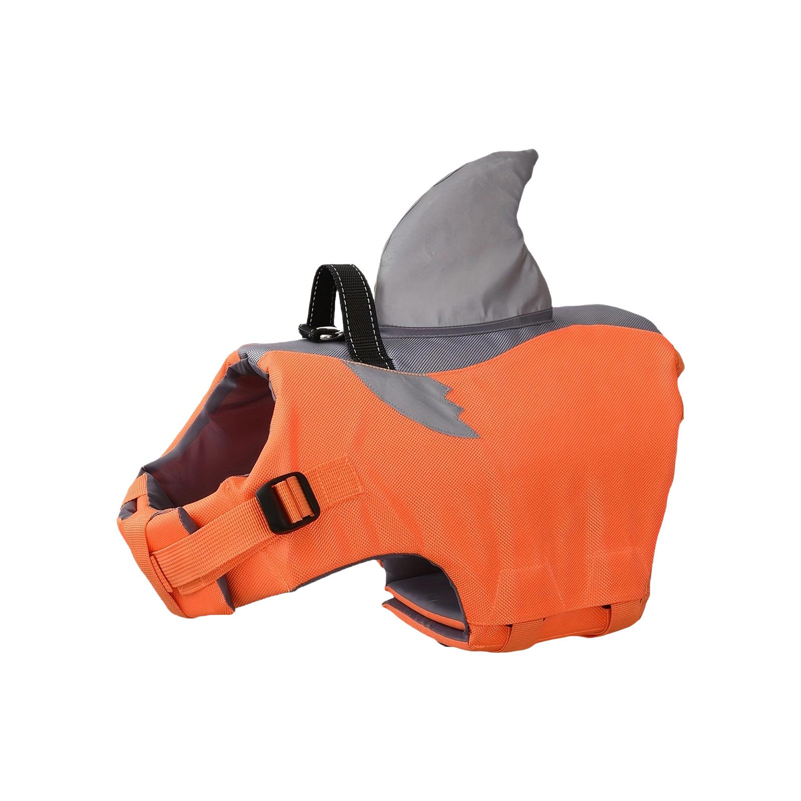 Fin Design Dog Life Jacket With Reflective Strips & Adjustable Straps, Ripstop  Life Preserver For Swimming Boating Beach, Lightweight Dog Flotation XS оранжевый
